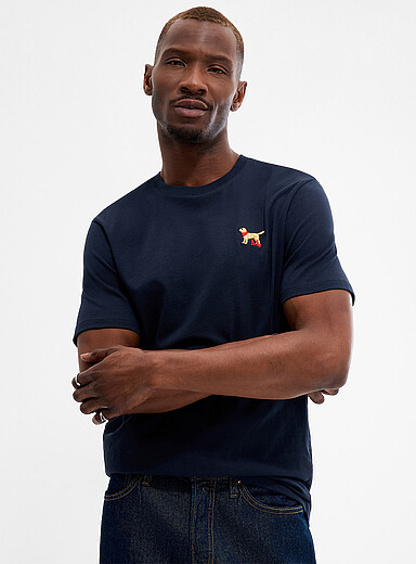 Simons x Mira Navy/Midnight Blue Friendly dog T-shirt Standard fit <b>In support of the Mira Foundation</b> for men