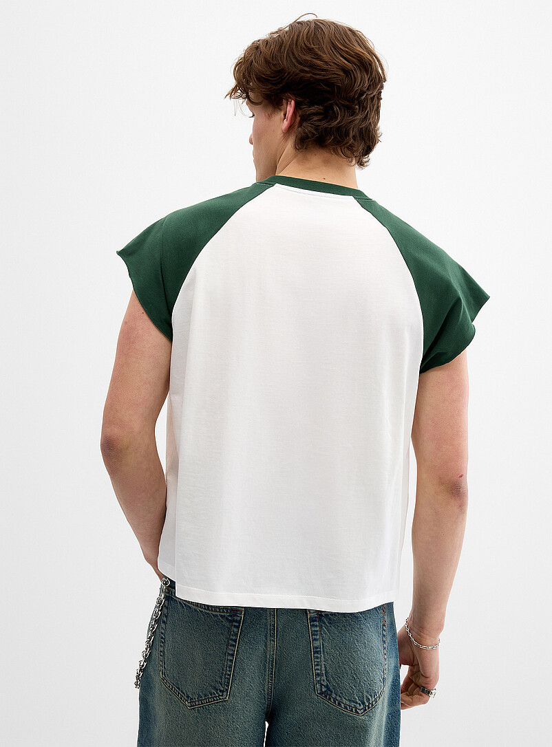 Djab: Le t-shirt baseball manches coup&eacute;es <b>Coupe carr&eacute;e</b> Noir pour homme
