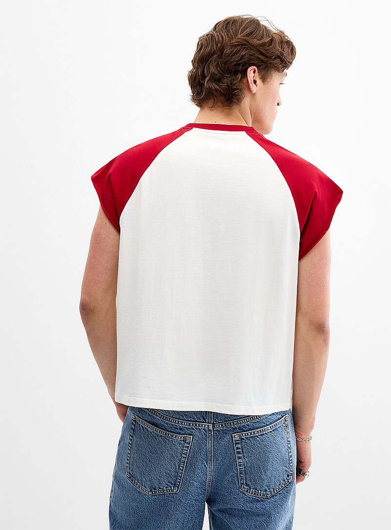 Djab: Le t-shirt baseball manches coup&eacute;es <b>Coupe carr&eacute;e</b> Noir pour homme