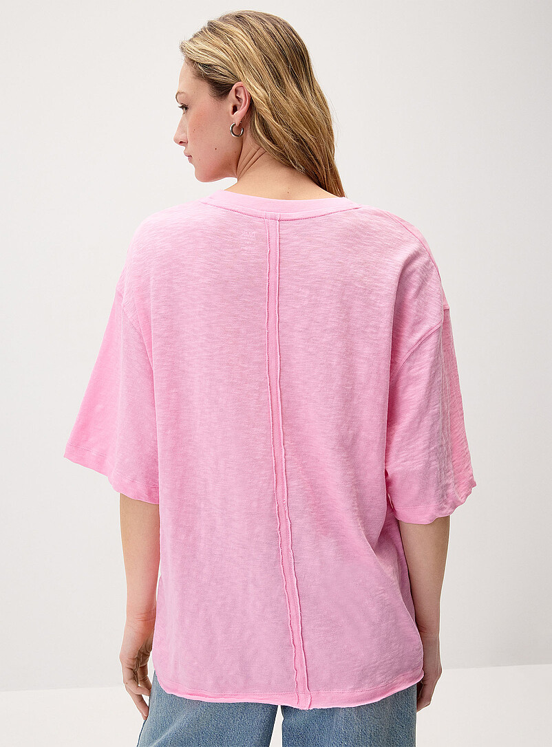 Scissor-cut hem slub T-shirt | Twik | Women's Short-Sleeve T