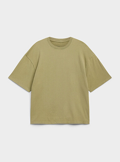 Le t-shirt col rond d&eacute;lav&eacute; peau de p&ecirc;che DJAB 101 <b>Coupe ample</b>