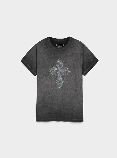 Oil-wash graphic T-shirt <b>Retro fit</b>