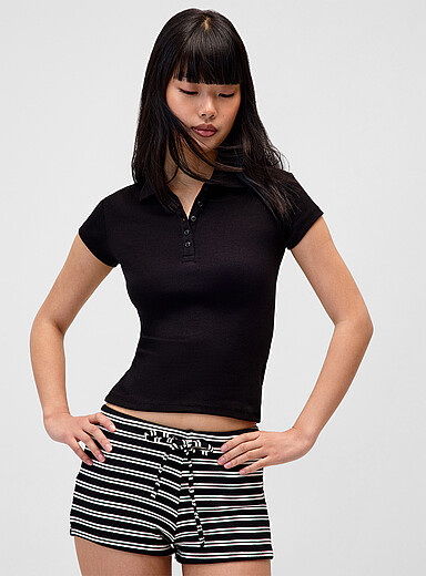 Solid fitted polo shirt