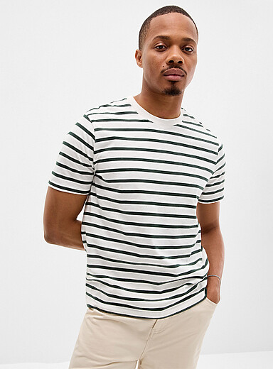 Two-tone stripes T-shirt