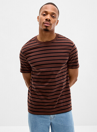 Two-tone stripes T-shirt