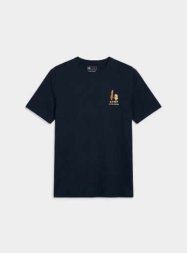 Le 31: Le t-shirt d&eacute;tente petit imprim&eacute; Bleu marine - Bleu nuit pour homme