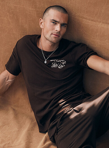 Le 31: Le t-shirt d&eacute;tente imprim&eacute;  Chocolat - Espresso pour homme