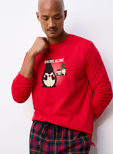 Le 31: Le t-shirt d&eacute;tente imprim&eacute; festif Rouge pour homme