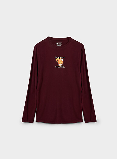 Le 31 Burgundy Printed jersey T-shirt for men