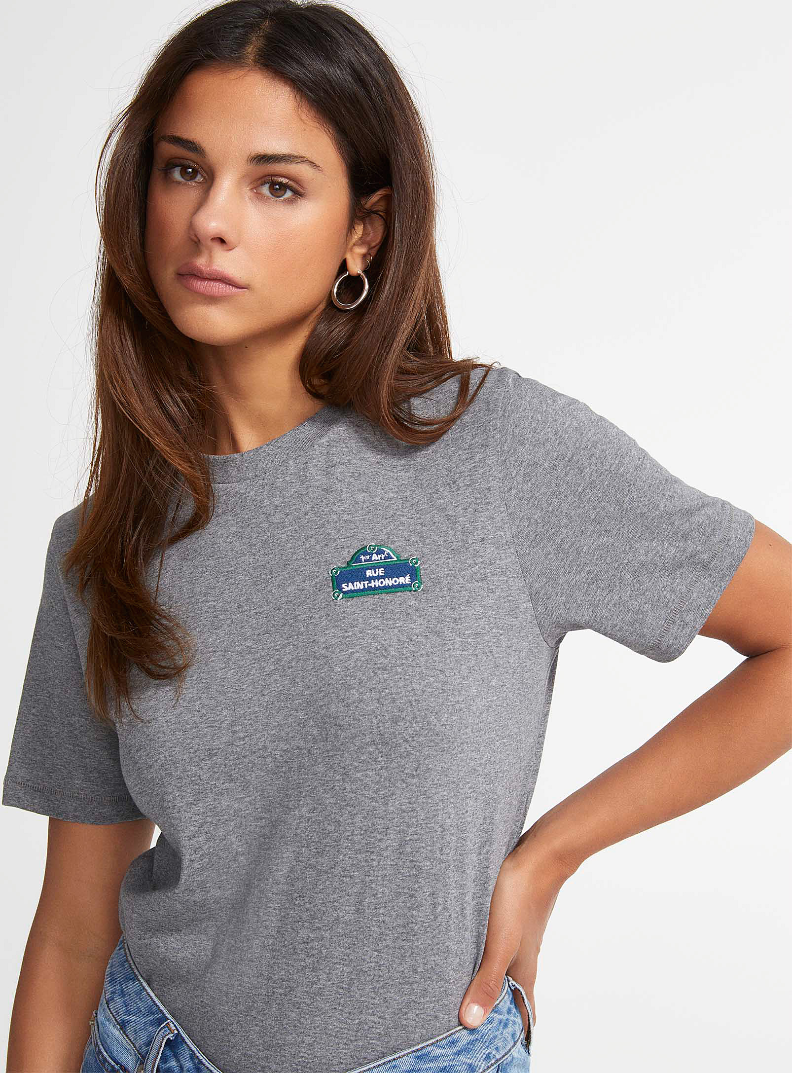 Icône - Women's Embroidered pattern organic cotton T-shirt