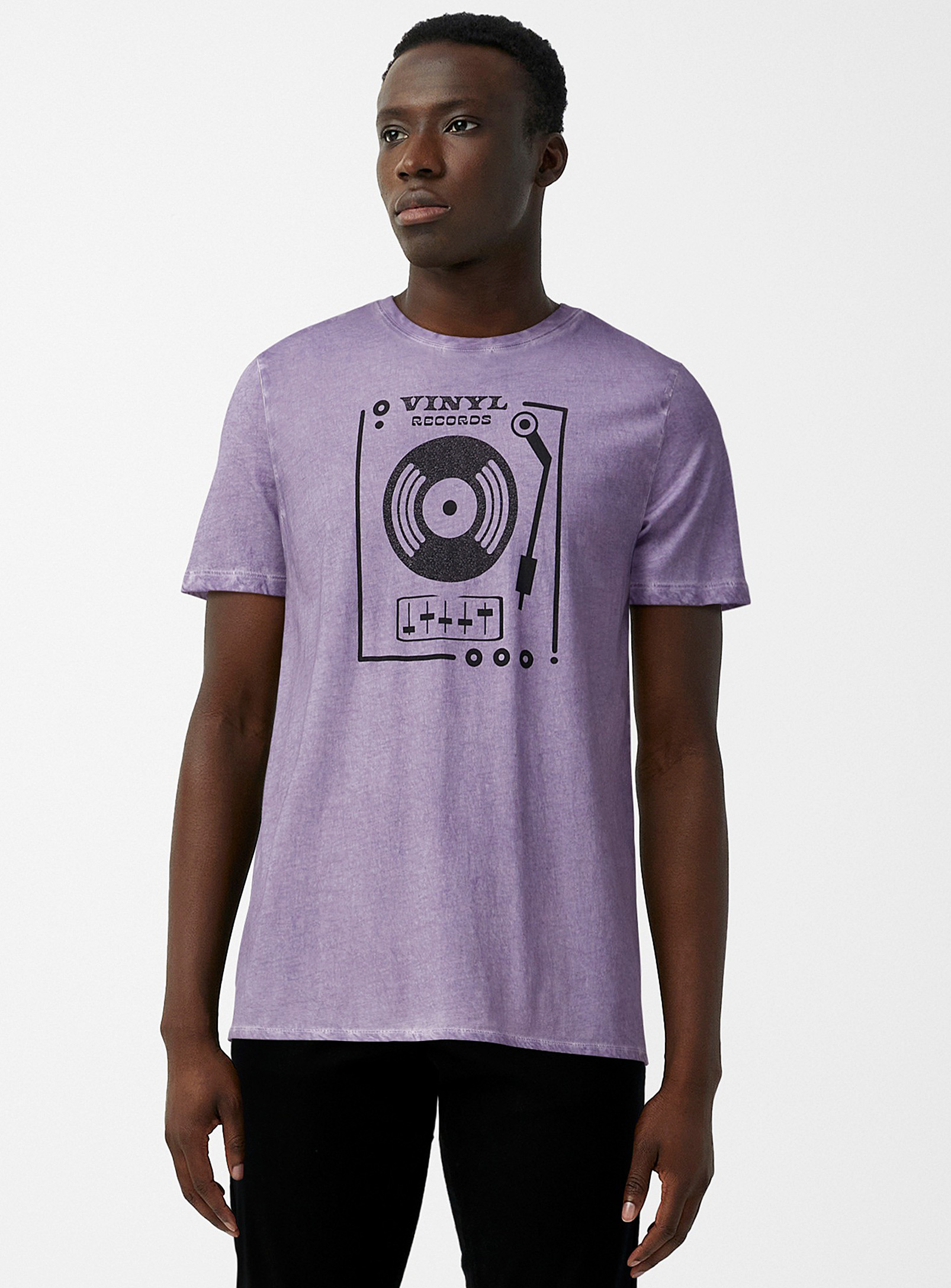 Le 31 Oil-washed Print T-shirt In Lilacs