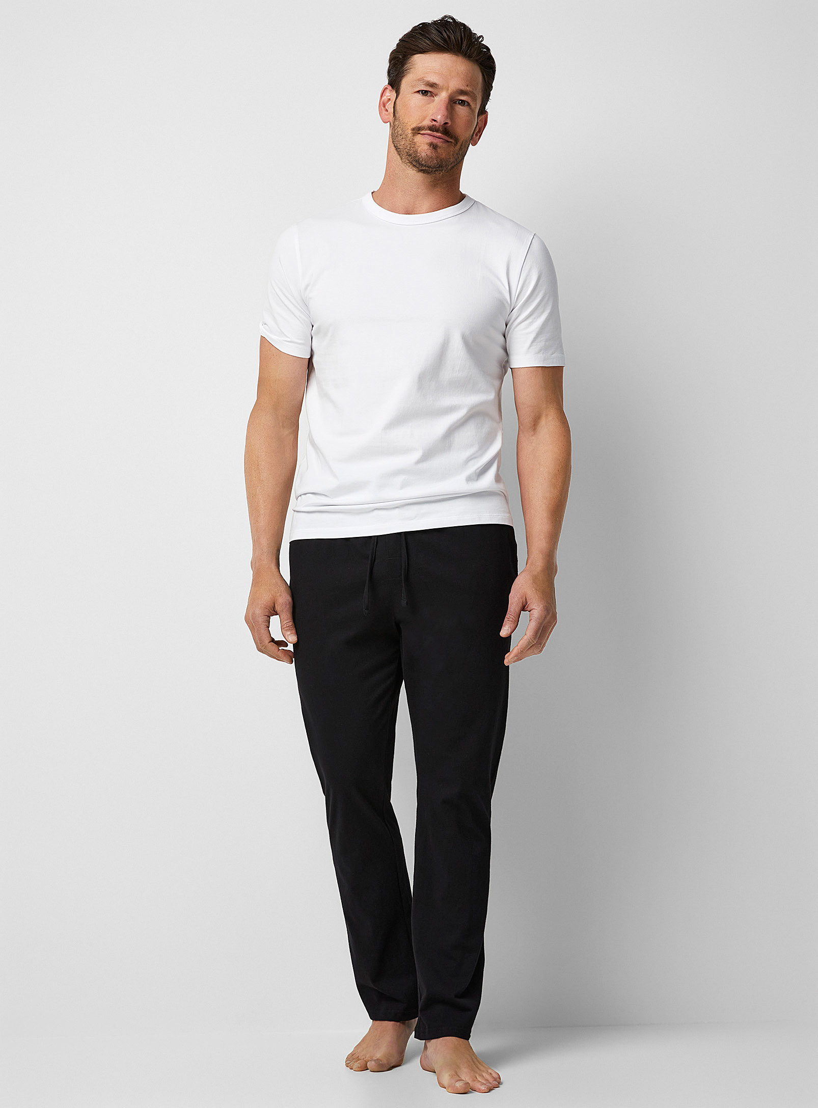 Le 31 Monochrome Organic Cotton Lounge Pant In Black