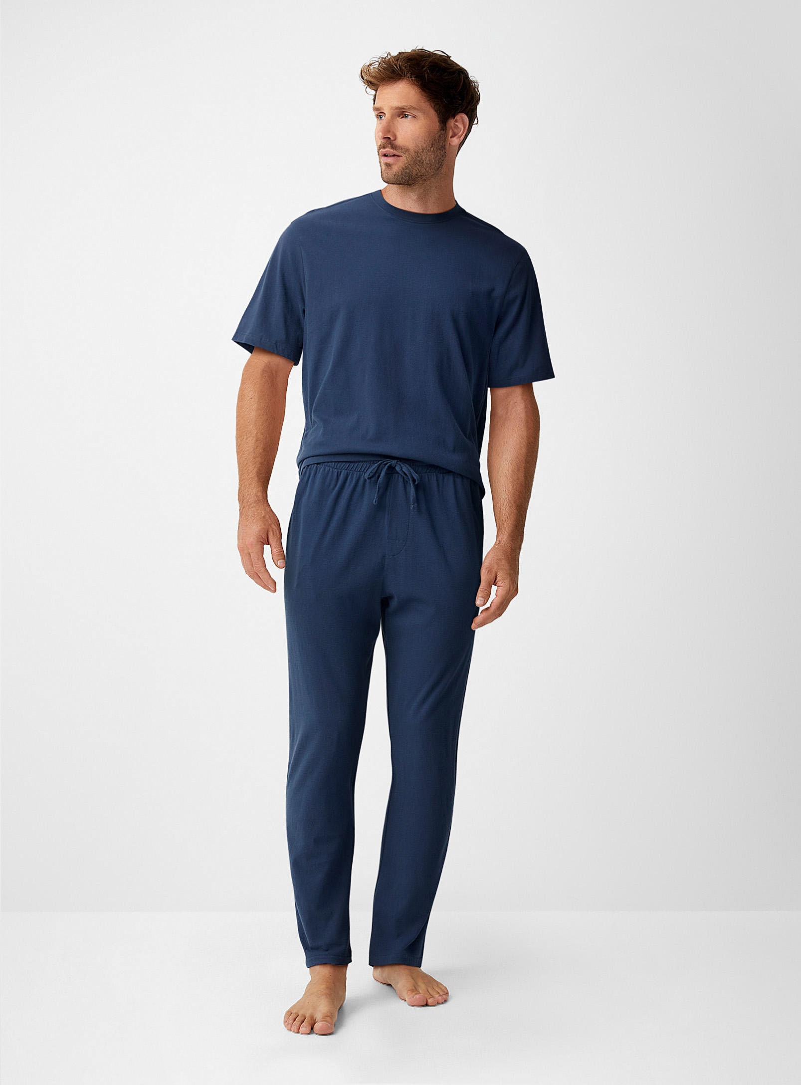 Le 31 Monochrome Organic Cotton Lounge Pant In Blue