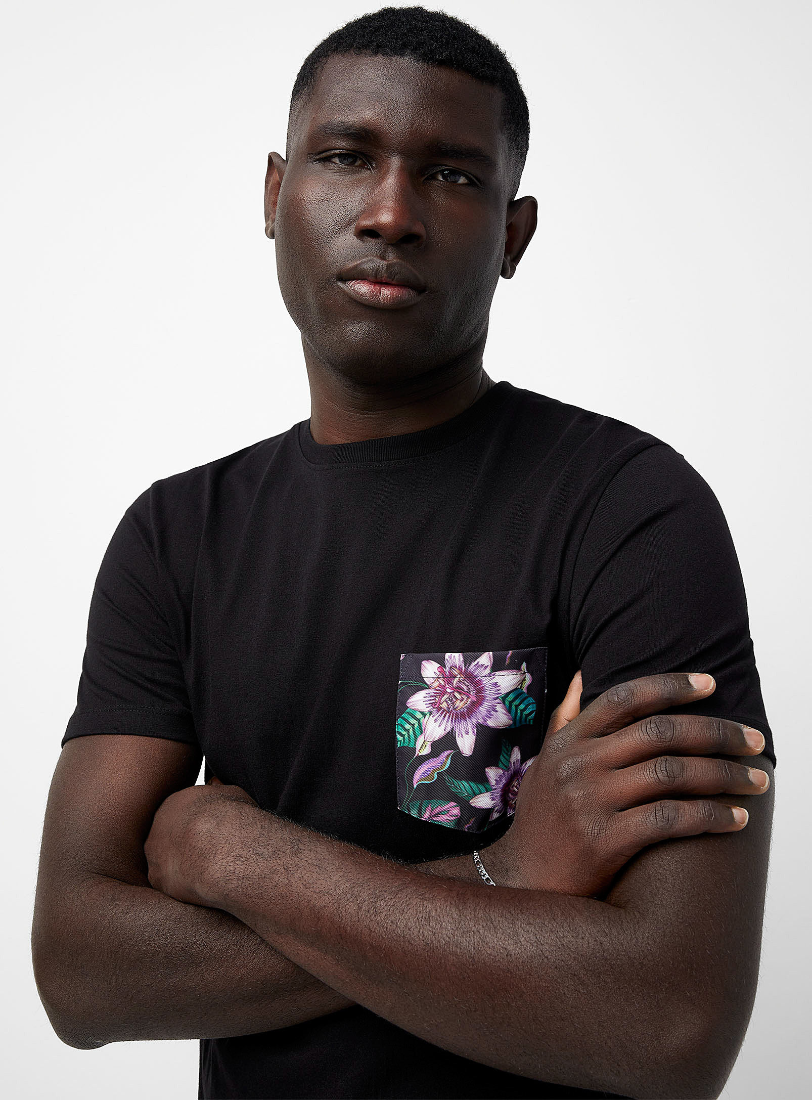 Le 31 Accent-pocket T-shirt In Oxford