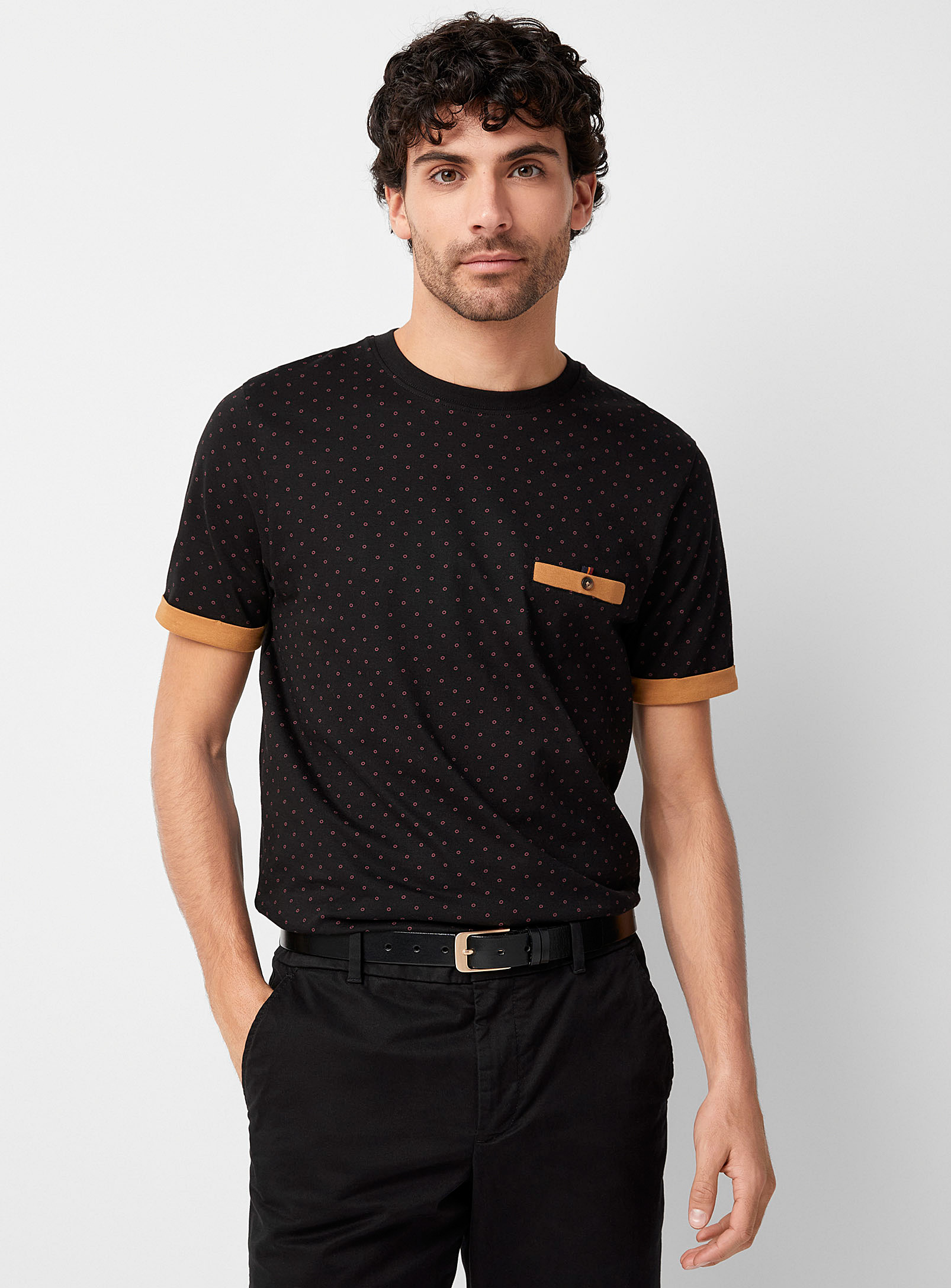 Le 31 Optical Pattern T-shirt In Oxford