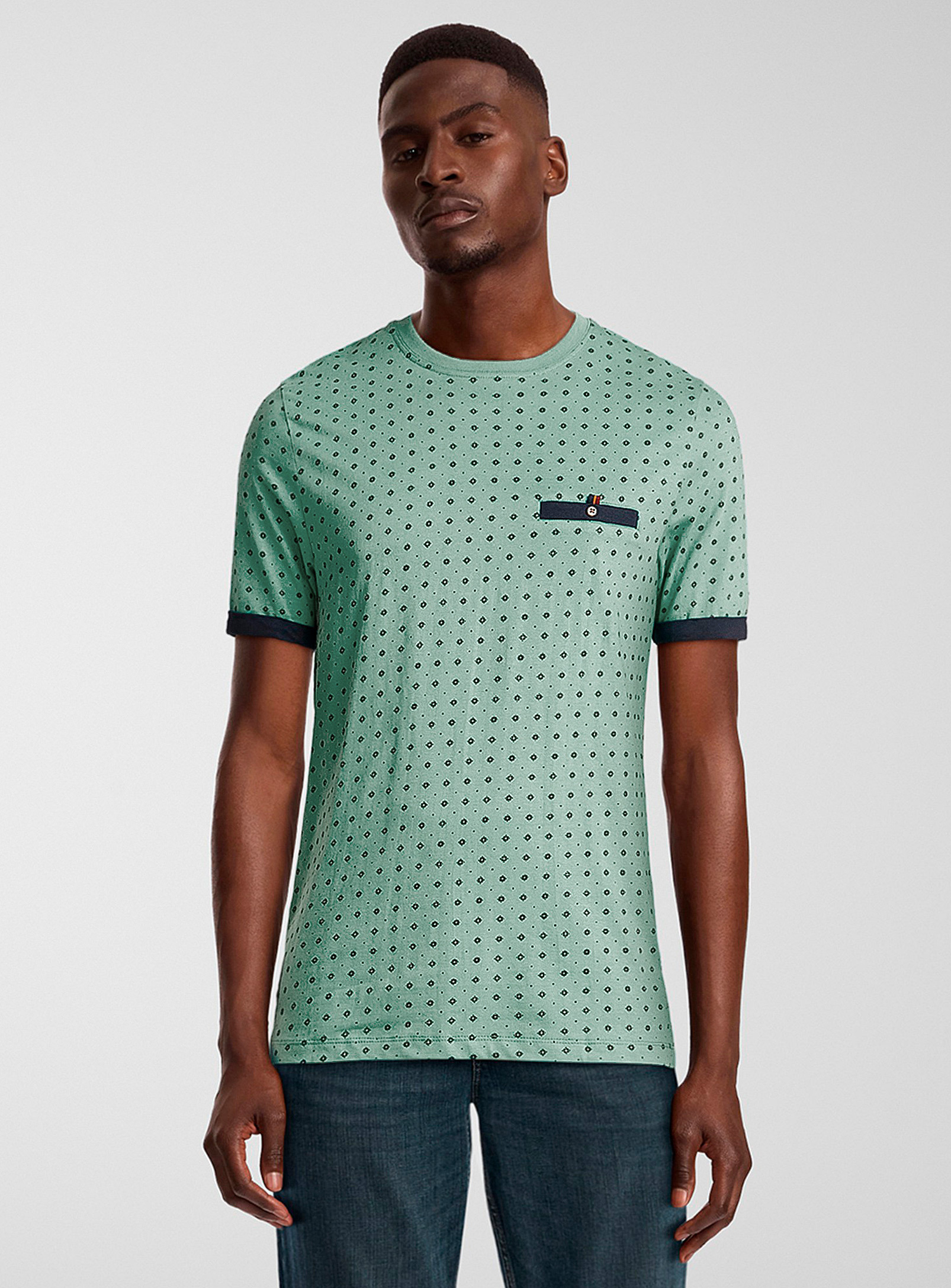 Le 31 Optical Pattern T-shirt In Mint/pistachio Green