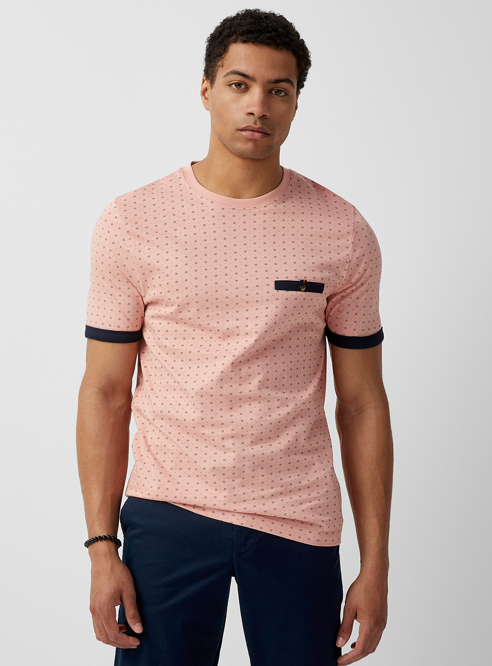 Le 31 Optical Pattern T-shirt In Pink