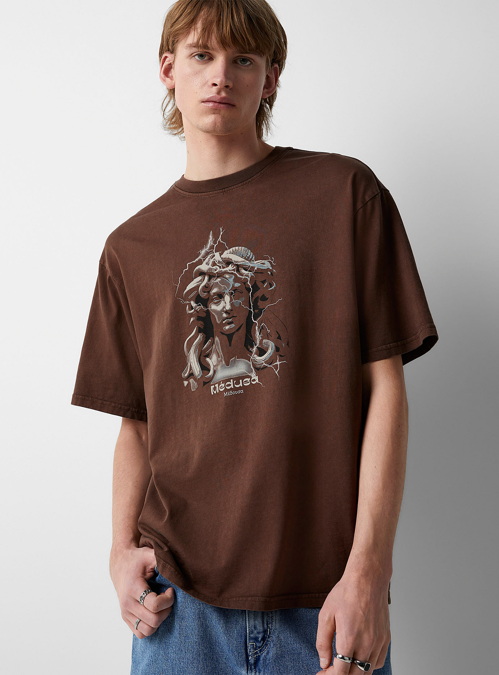 Djab Spooky Graphic Loose T-shirt In Brown