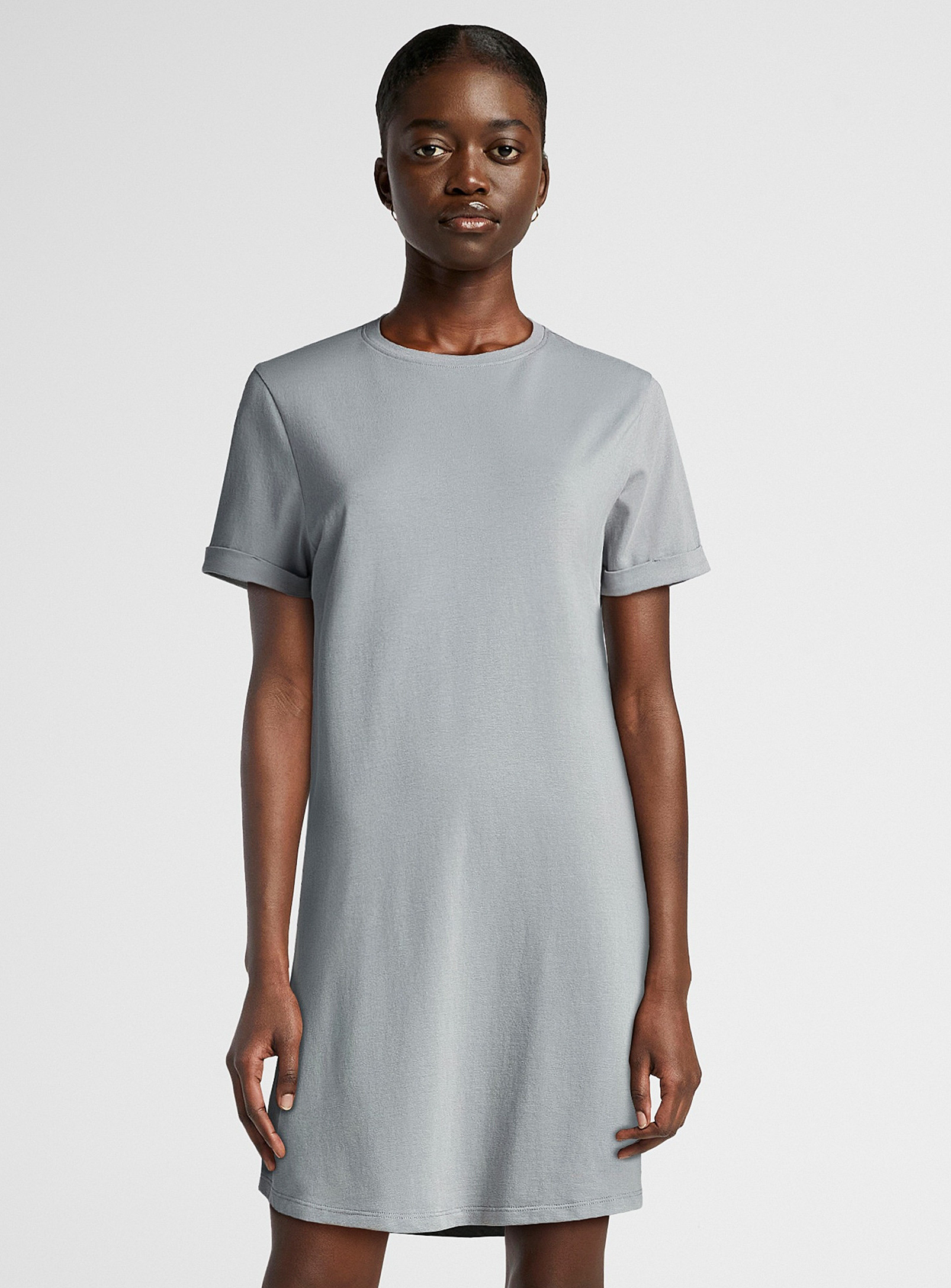 Twik Organic Cotton T-shirt Dress In Grey