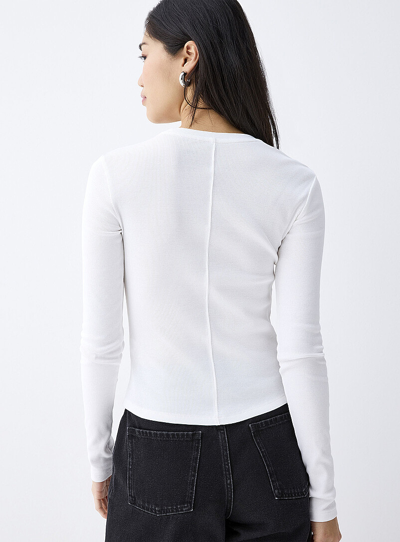 Finely ribbed long-sleeve tee Super slim fit product image 2
