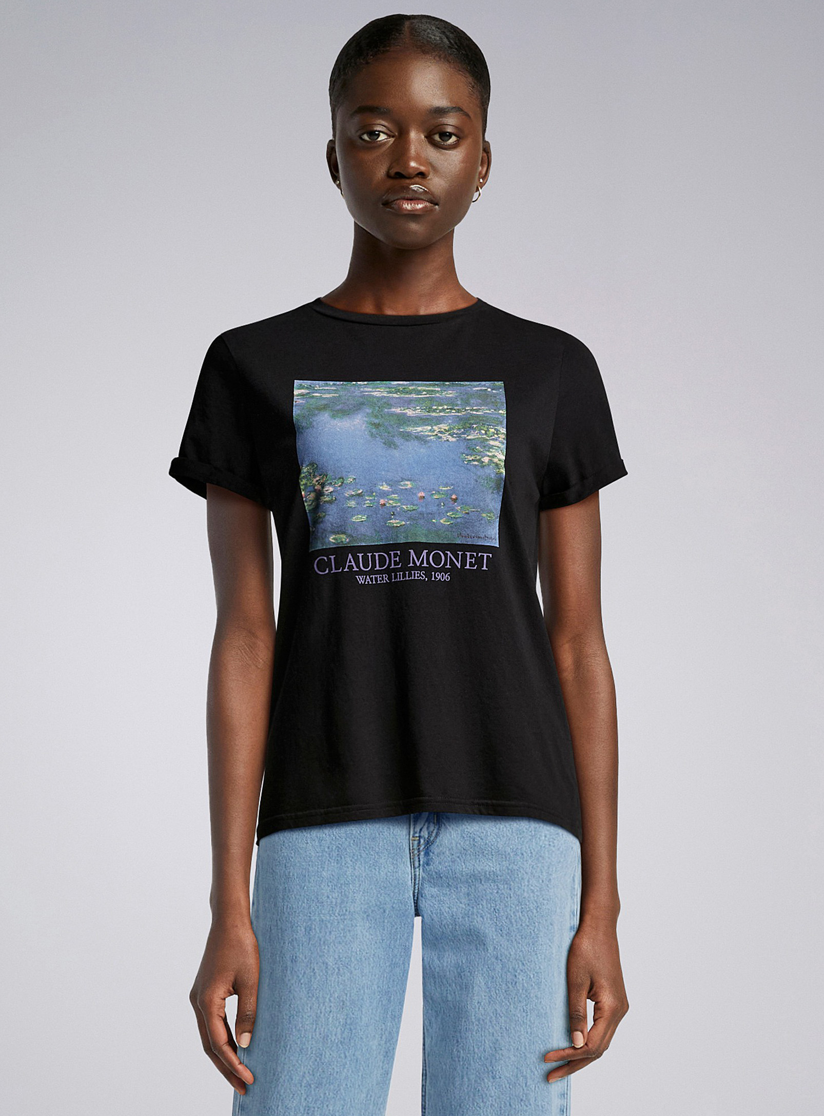 Twik Printed Thin Jersey Rolled Sleeves Tee Relaxed Fit In Oxford