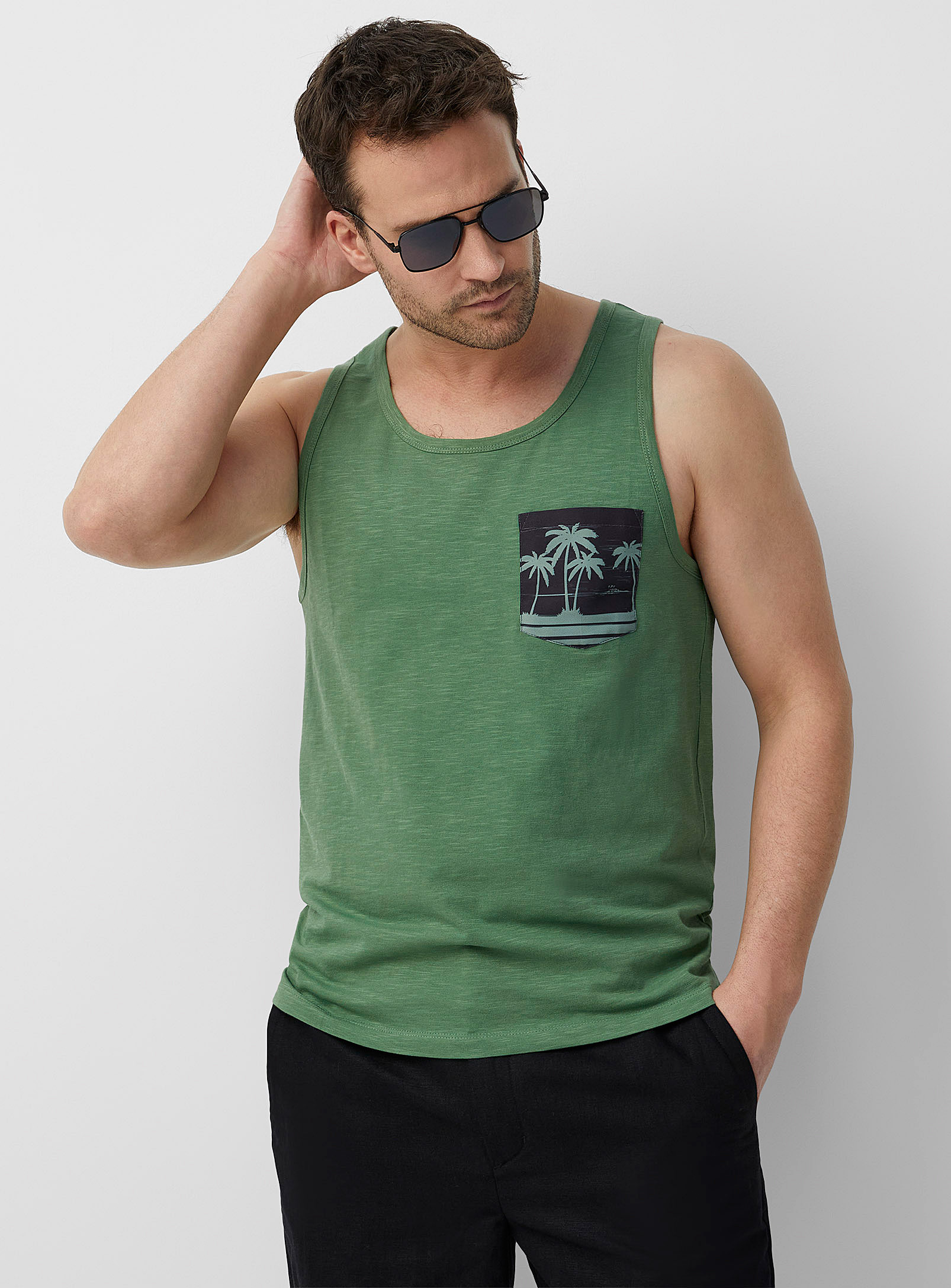 Le 31 Printed Pocket Tank In Green