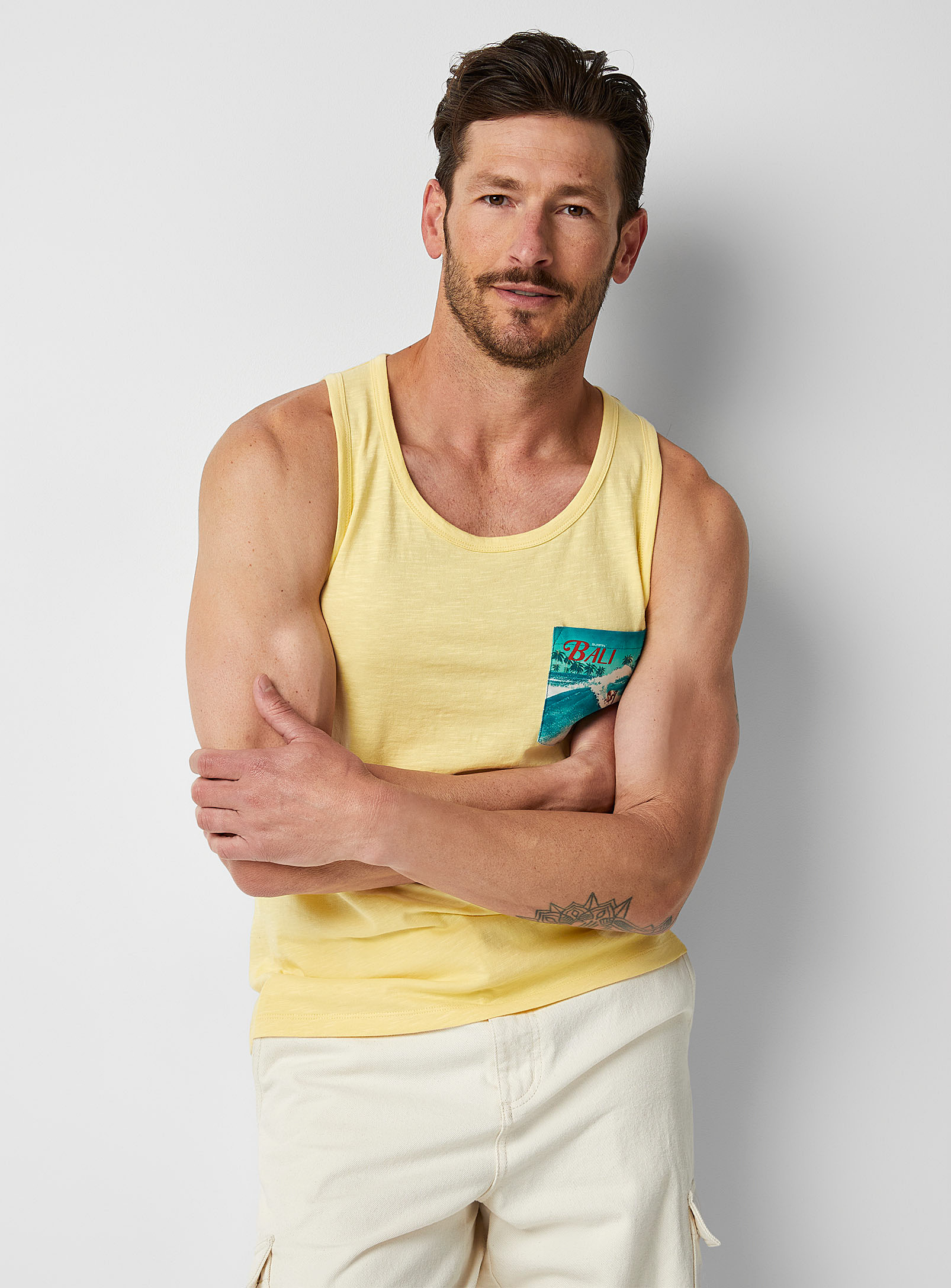 Le 31 Printed Pocket Tank In Yellow