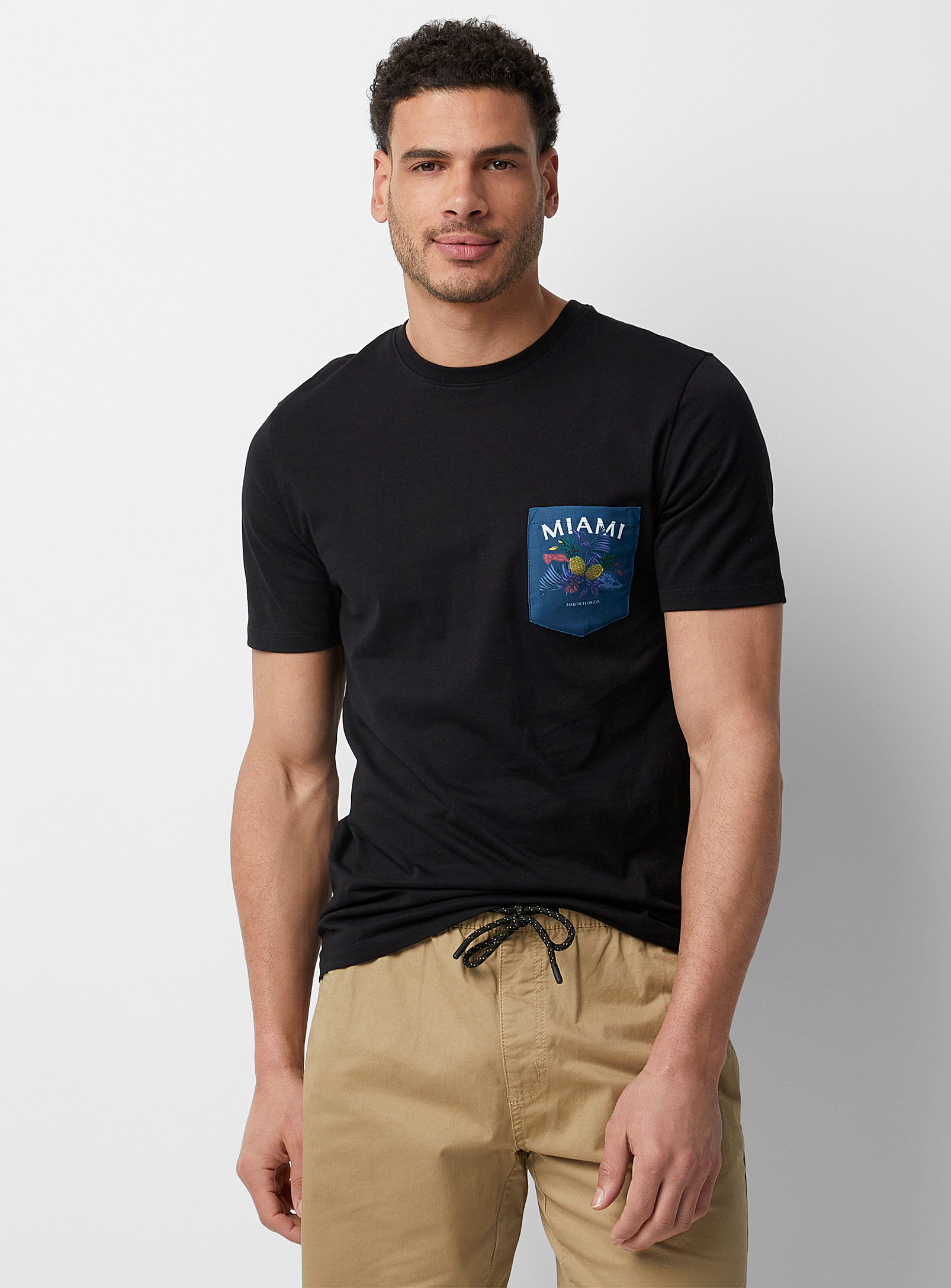 Le 31 Printed Pocket T-shirt Standard Fit In Oxford