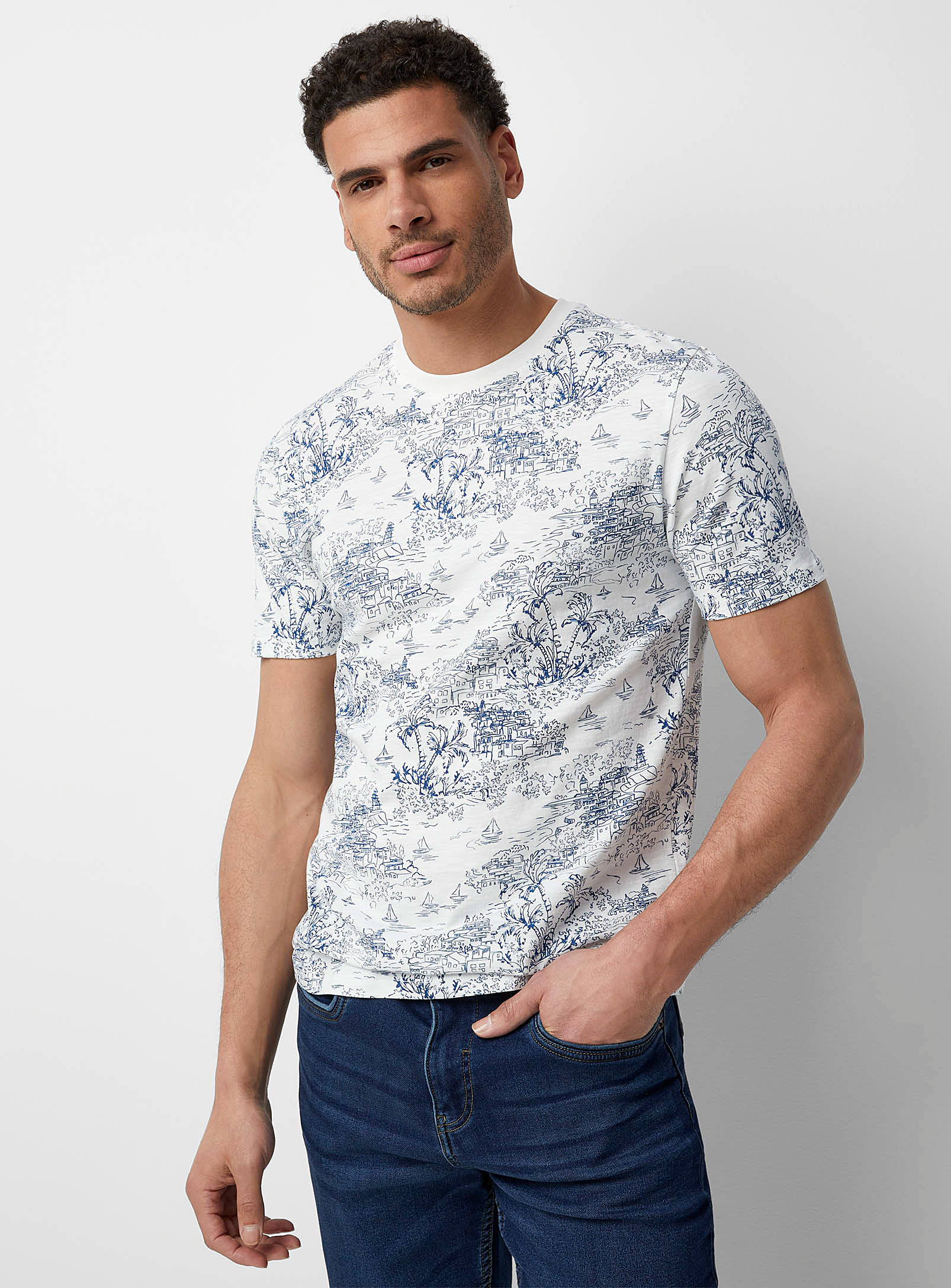 Le 31 Vacation-pattern T-shirt In White