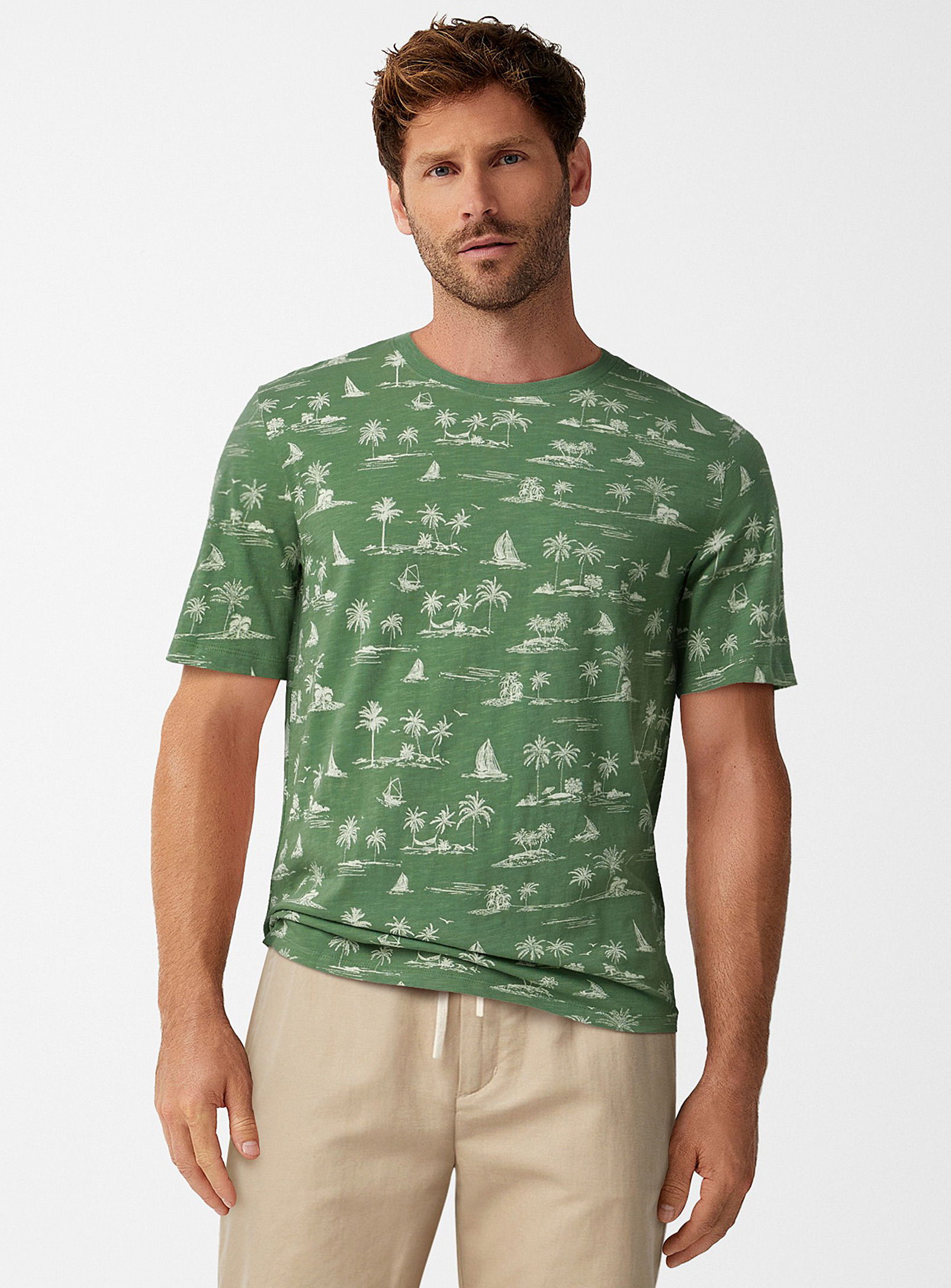 Le 31 Vacation-pattern T-shirt In Green