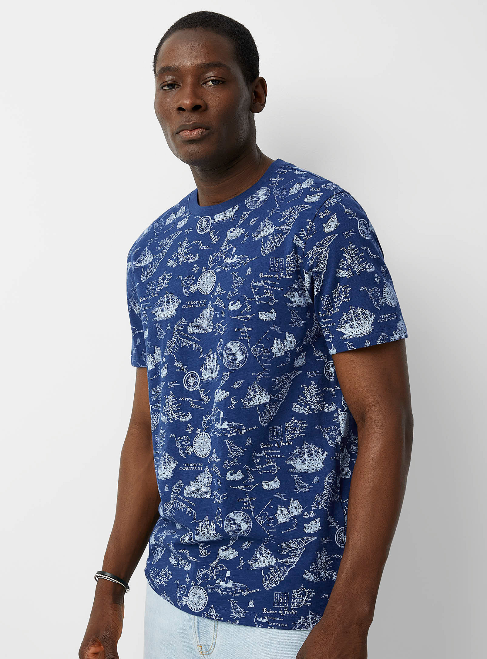 Le 31 Vacation-pattern T-shirt In Blue
