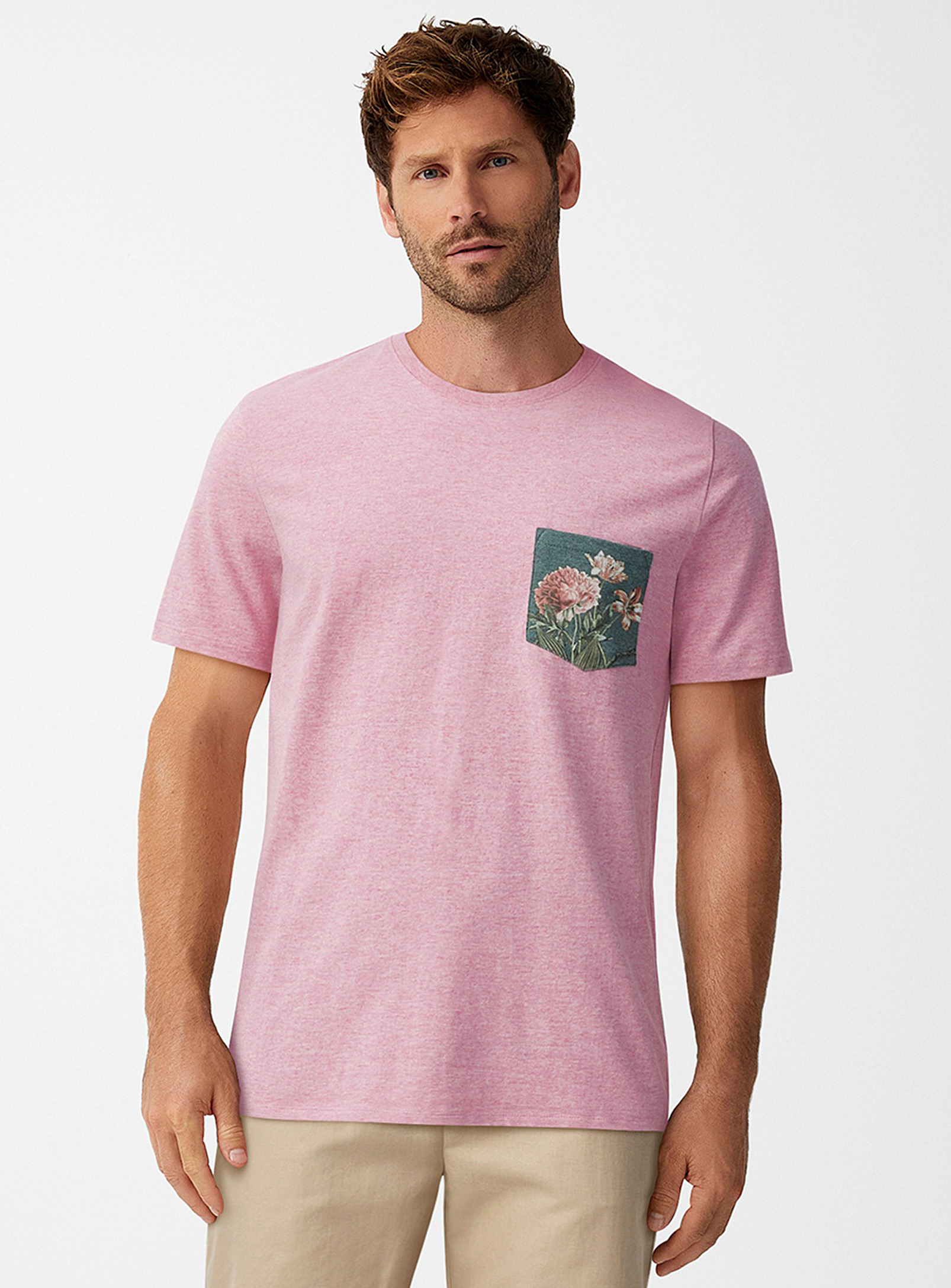 Le 31 Botanical Pocket T-shirt Standard Fit In Pink