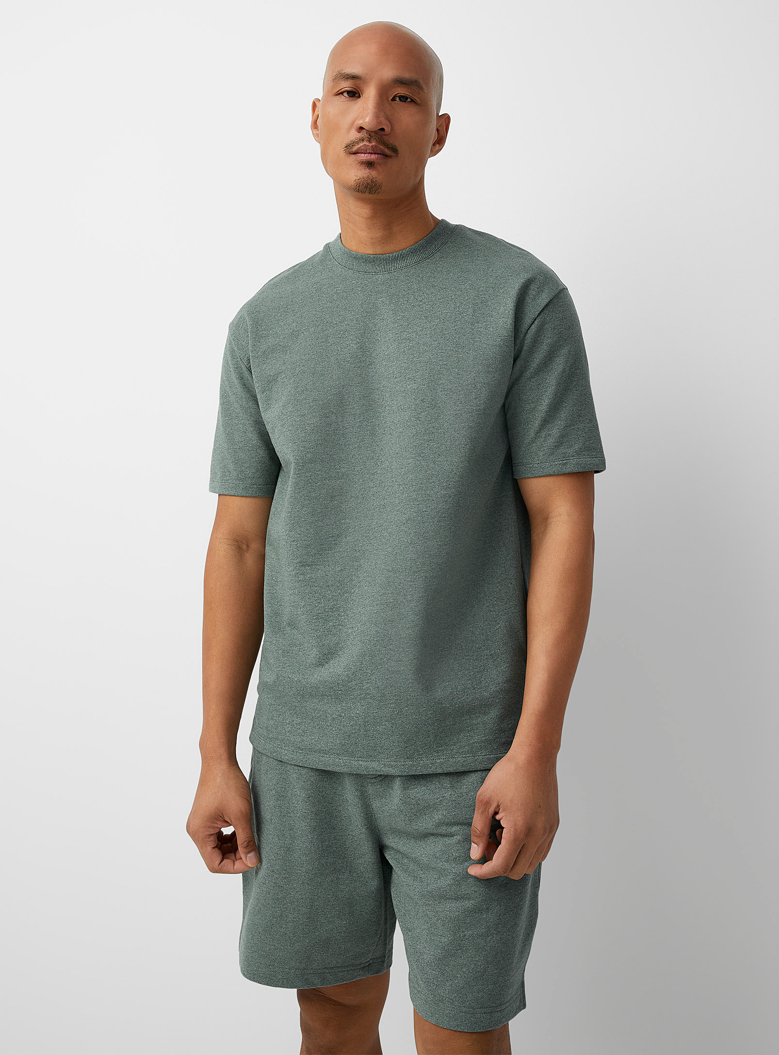 Le 31 French Terry T-shirt Comfort Fit In Green