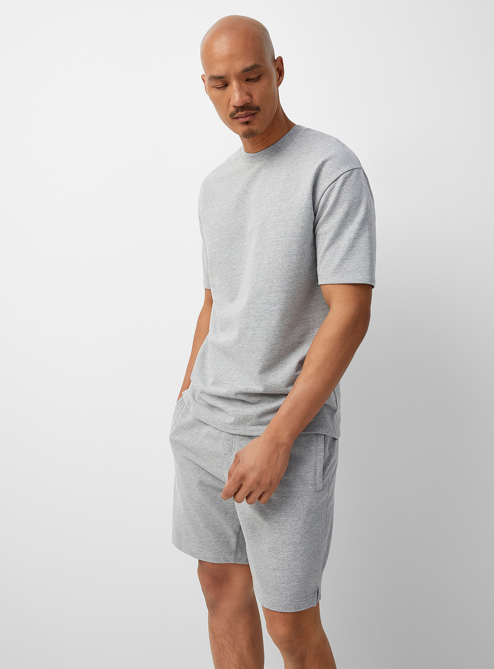 Le 31 French Terry T-shirt Comfort Fit In Grey