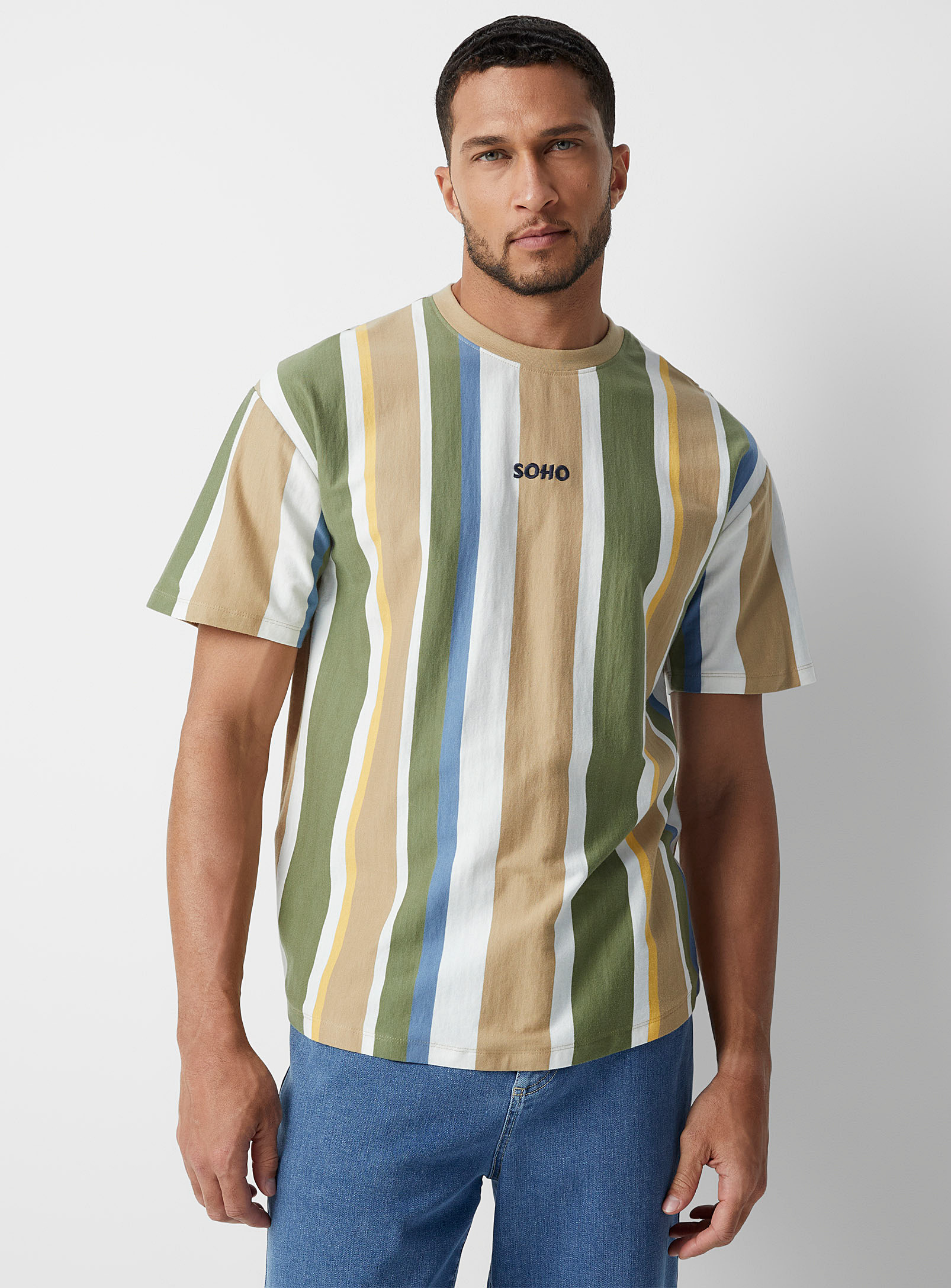 Le 31 Big City Striped T-shirt Comfort Fit In Multi