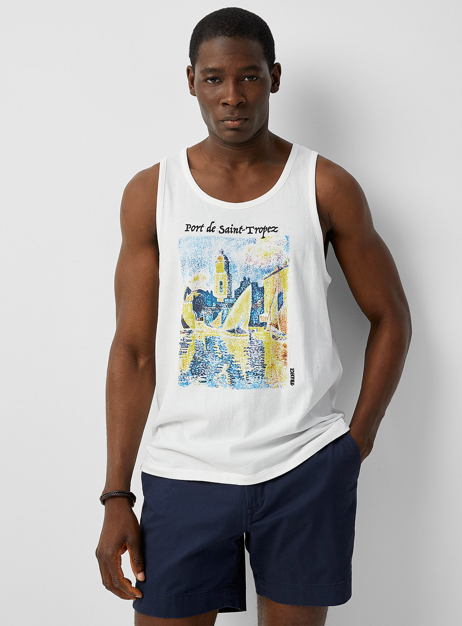 Le 31 Summer Destinations Tank Standard Fit In White