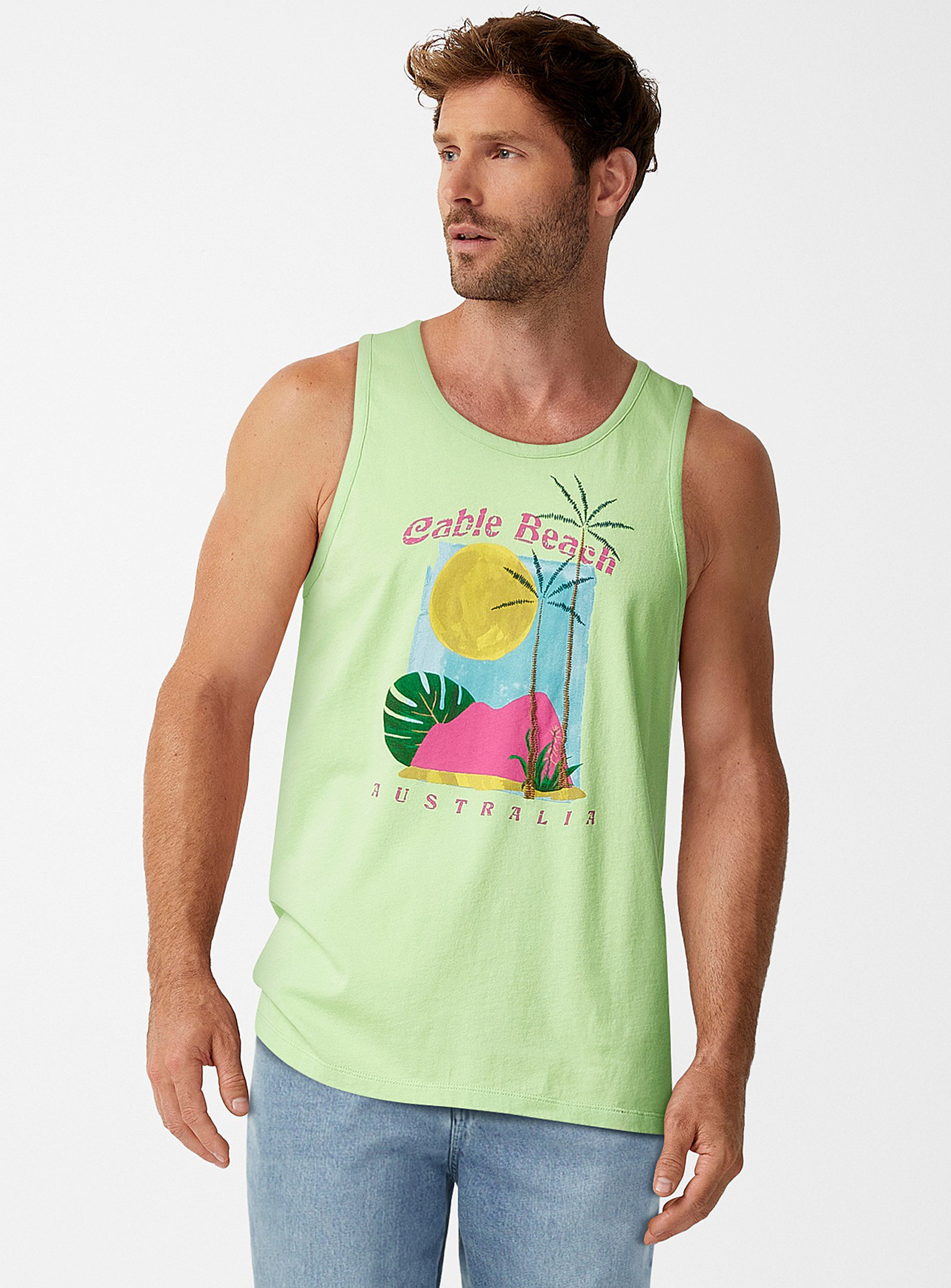 Le 31 Summer Destinations Tank Standard Fit In Green