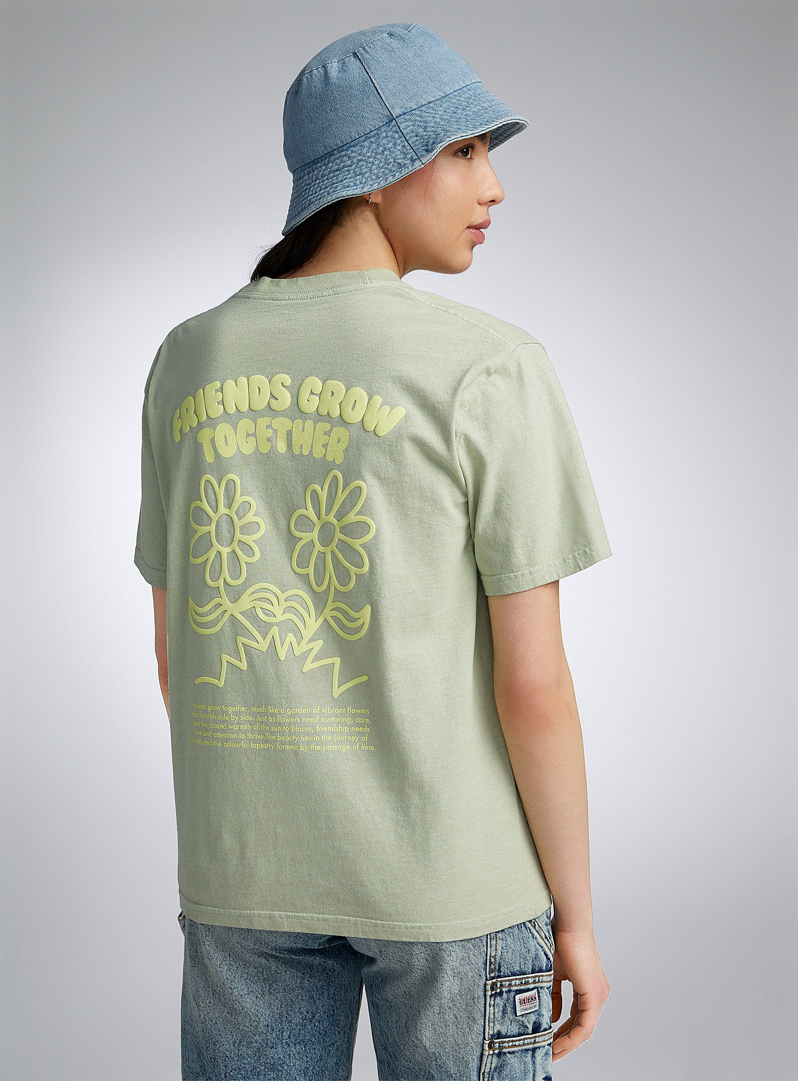 Twik Oversized Washed And Printed T-shirt In Mint/pistachio Green