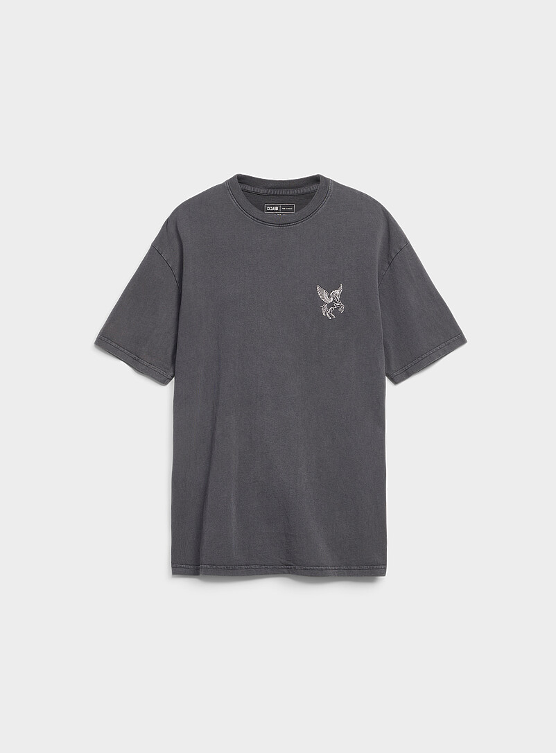 Fun Embroidery Faded T-Shirt Regular Fit