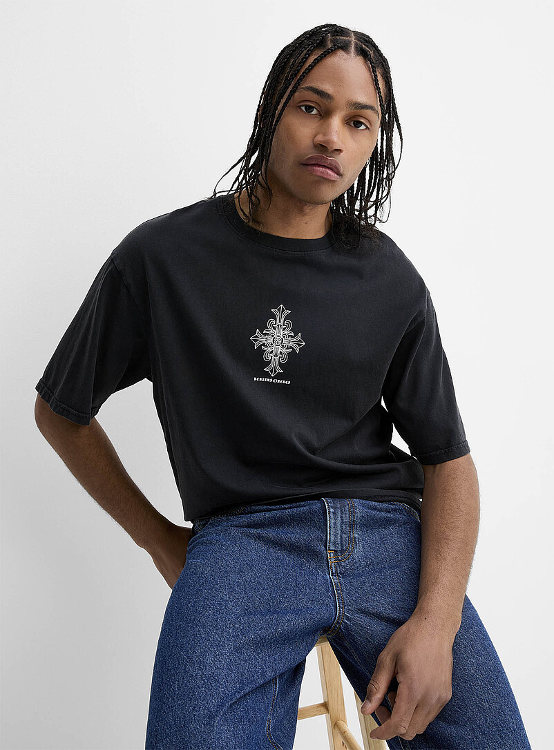 Occult print faded T-shirt Oversized fit product image (primary)