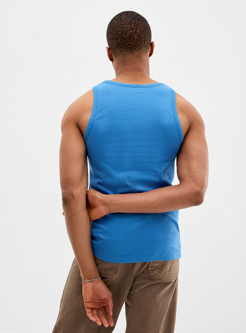 Exotic embroidery ribbed tank Standard fit product image 3