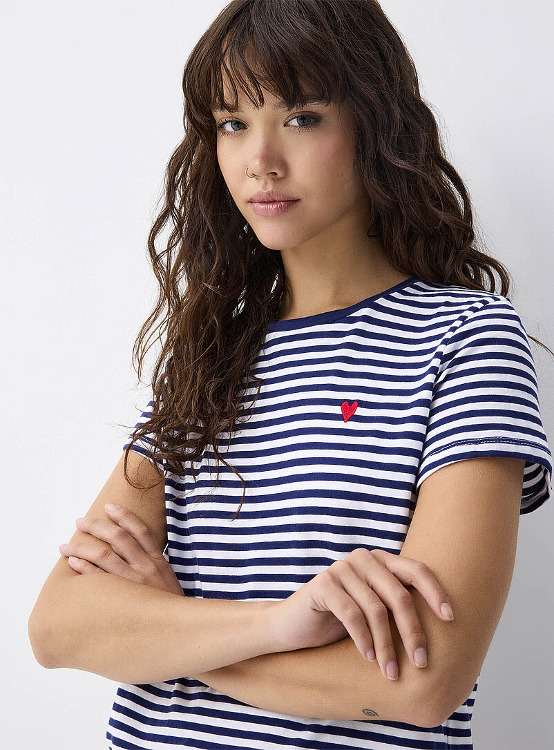 Small embroidery striped T-shirt Relaxed fit product image (primary)