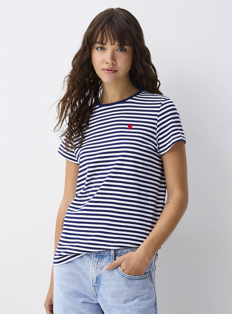 Small embroidery striped T-shirt Relaxed fit product image 2
