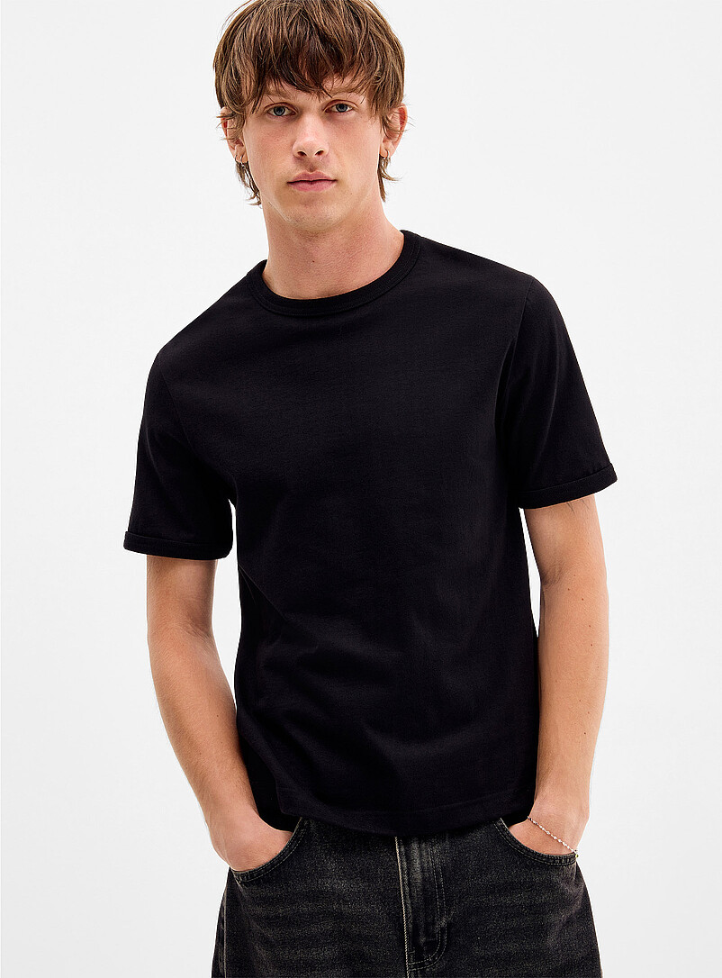 Monochrome Ringer T-Shirt Retro Fit