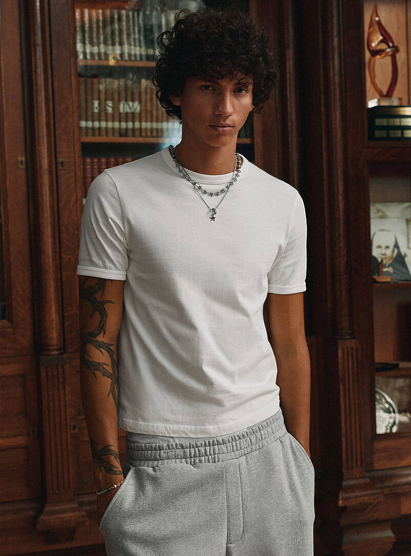 Monochrome Ringer T-Shirt Retro Fit