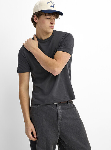 Monochrome ringer T-shirt <b>Retro fit</b>