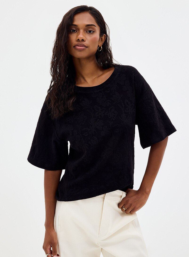 Embossed Flowers T-Shirt