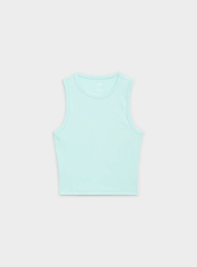 Cropped solid ribbed cami product image (primary)