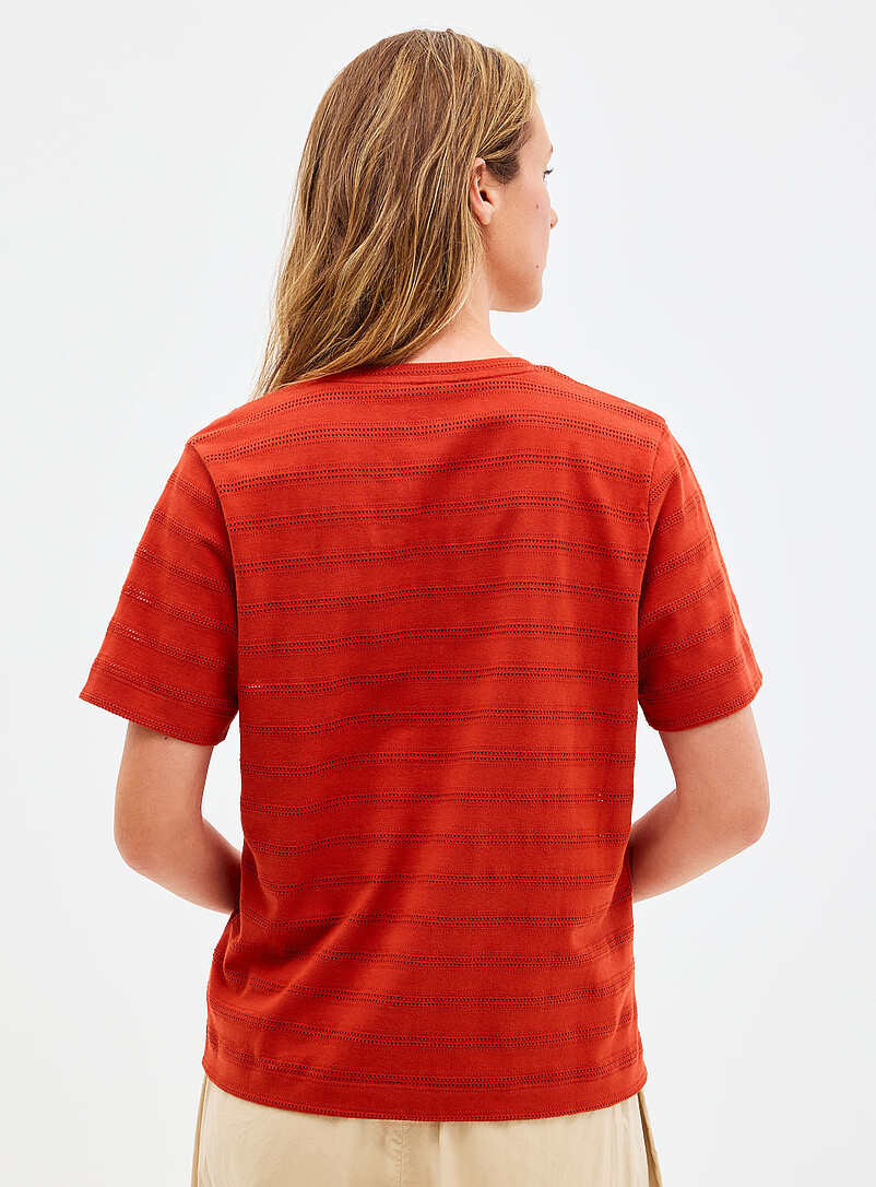Pointelle pattern pure organic cotton T-shirt product image 3