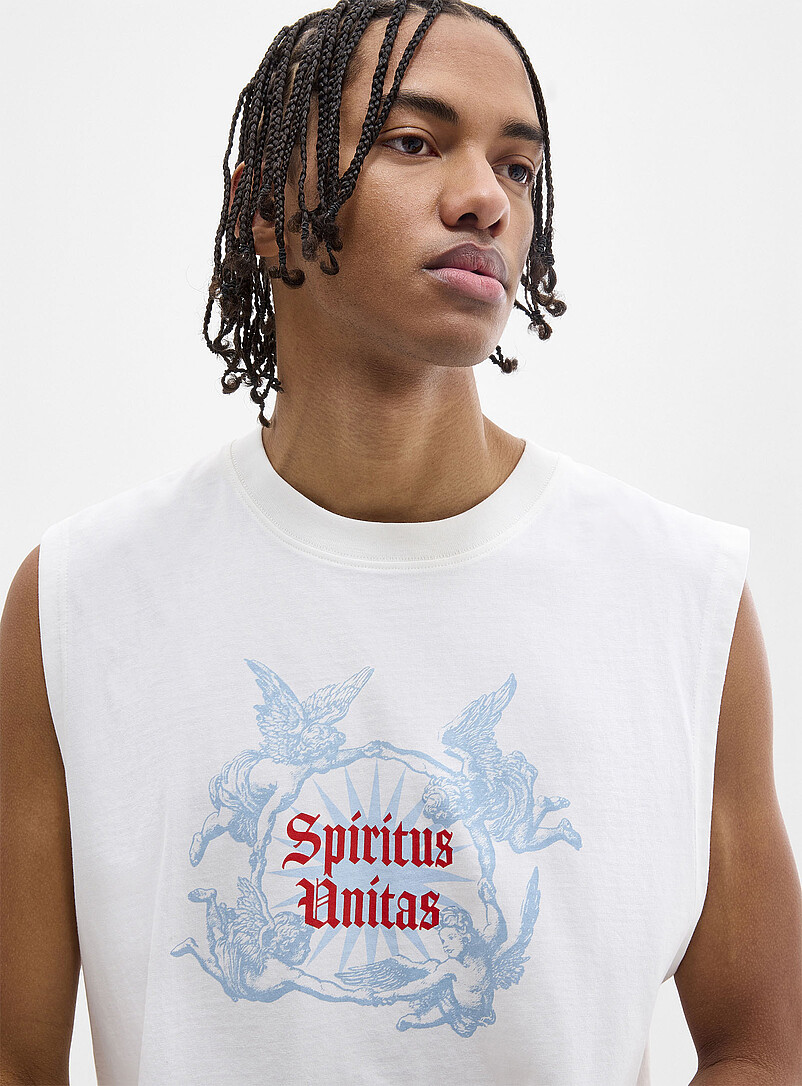 Graphic-print cropped muscle tee product image 2